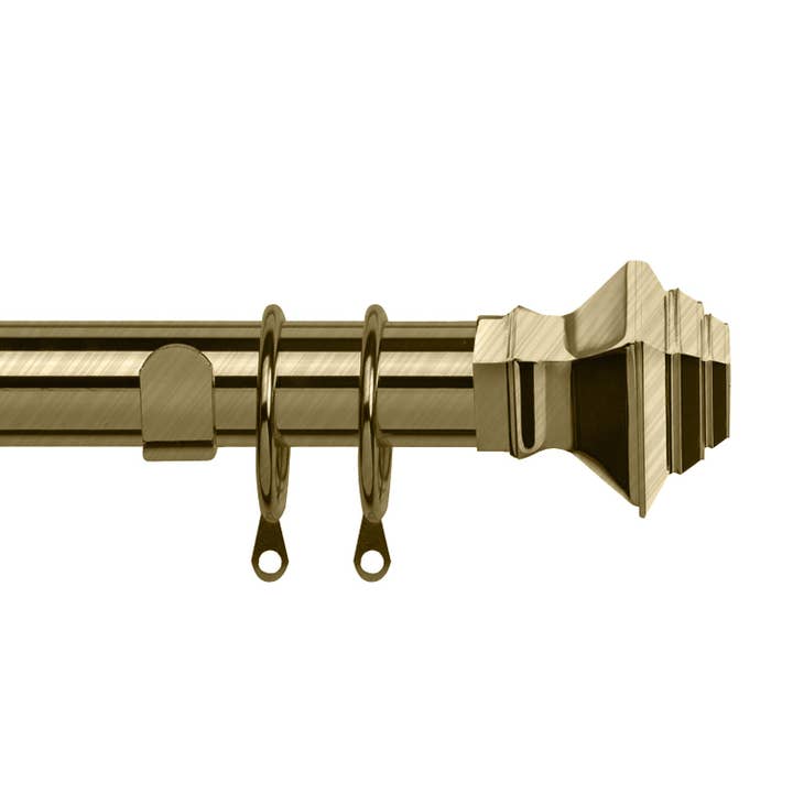 Adjustable Curtain Pole Decorative Square Finials for wholesale by Yorkshire Bedding
