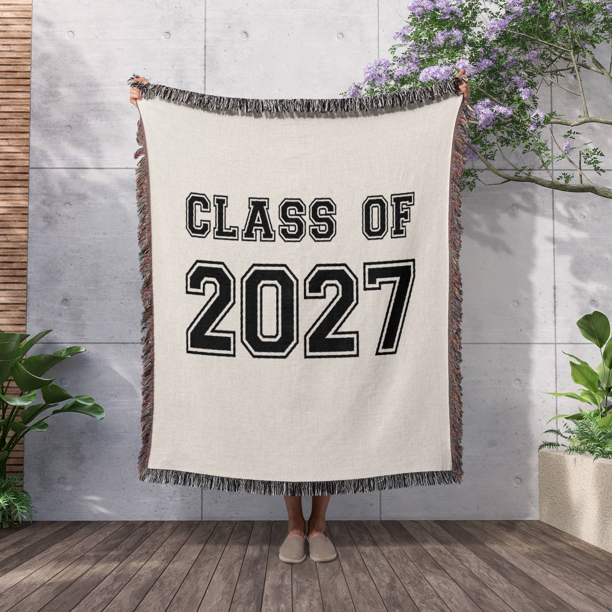 3dRose – wholesale Throw blanket – 3dRose, Class of 2027 - Graduation gift - graduate graduating high school university or college grad black, Blanket2