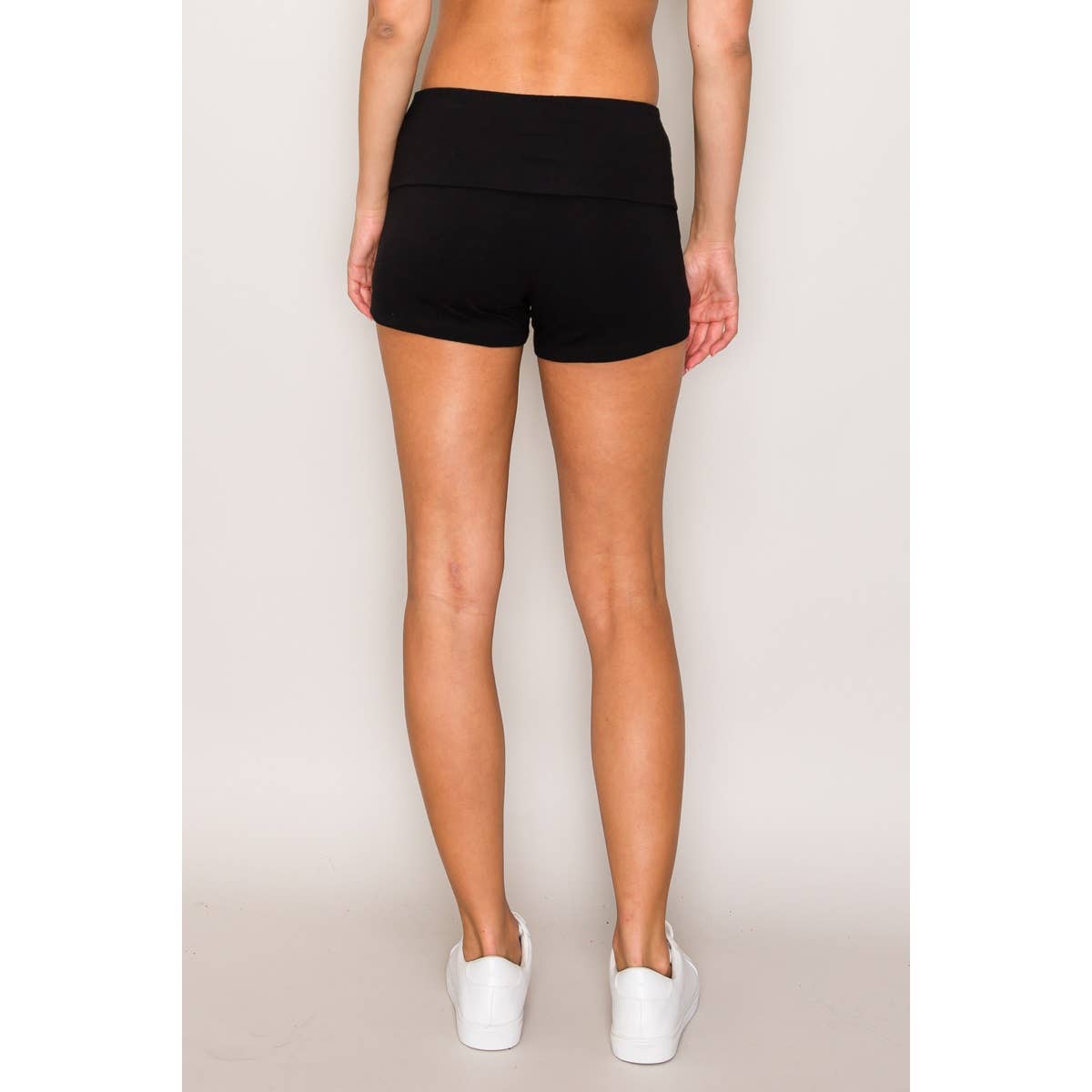 Popular 21 - Wholesale Shorts - Women's - Cotton Bike Shorts with Fold over Waist Band2