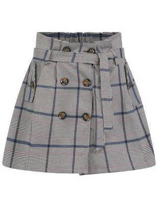 Gonna a quadri Knightsbridge - Blu navy per la vendita all'ingrosso da parte di Hortons England