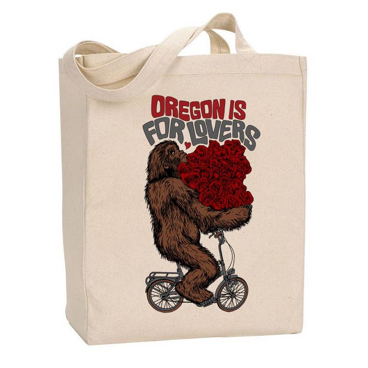 Oregon is for Lovers Bigfoot | Market Tote Bag for wholesale by Little Bay Root