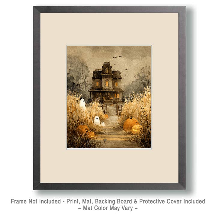 Mowbi - Wholesale Art Print - Ghosts & Haunted House Halloween Art Print - 8"x10" Artwork1