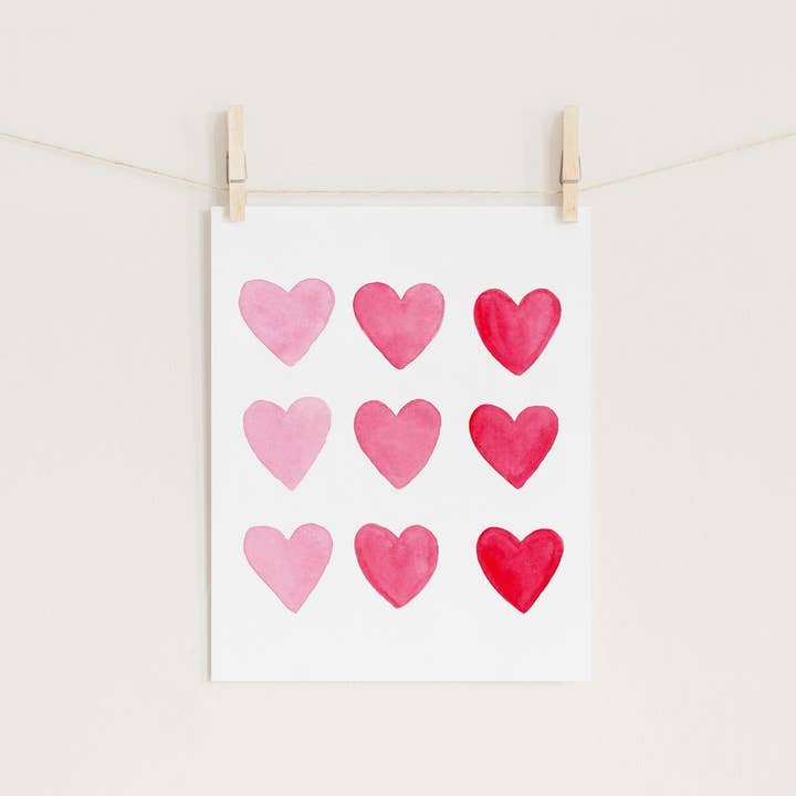 Hearts of Love Art Print for wholesale by Almeida Illustrations