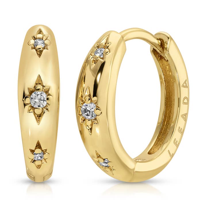 Stevie Star Mini Hoops for wholesale by Leeada Jewelry
