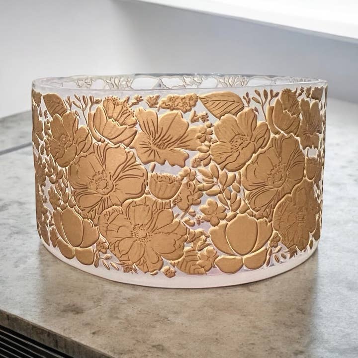 Gilded Floral CLEAR - 3D Silicone Tumbler Boot for wholesale by Olive Lane Accessories