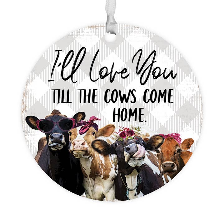 Farmhouse Decorations Cow Ornament Gift: I'll Love You for wholesale by LifeSong Milestones