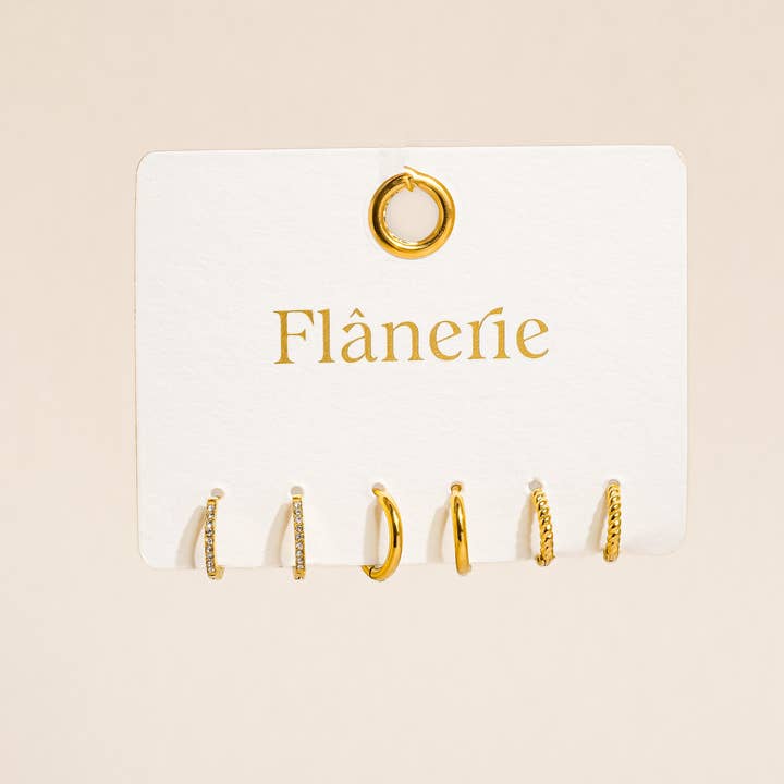 Claude 18K Gold Non-Tarnish CZ Hoops Earring for wholesale on Faire1