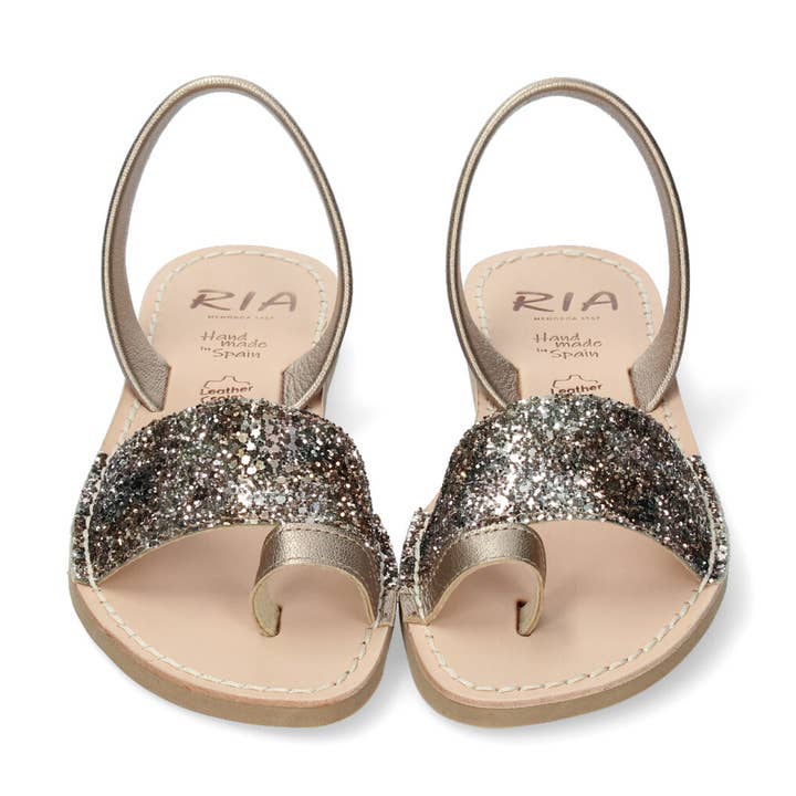 Brons glitter sandal med fingergrepp för kvinnor för wholesale av Ria Menorca