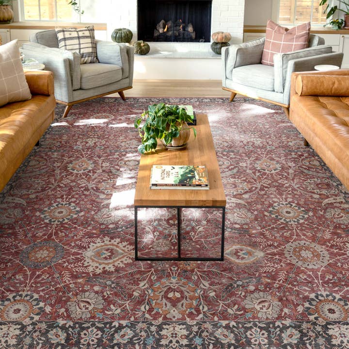 Liana Vintage Oriental Red Flat-Weave Rug for wholesale by Well Woven