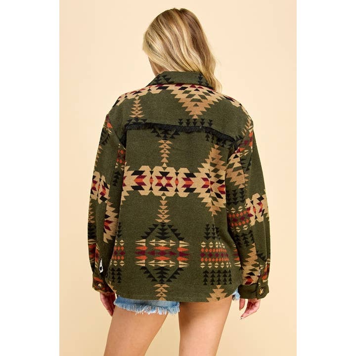 Veveret - Wholesale Shirt Jacket/Shacket - Women's - Vintage Western Print Shacket