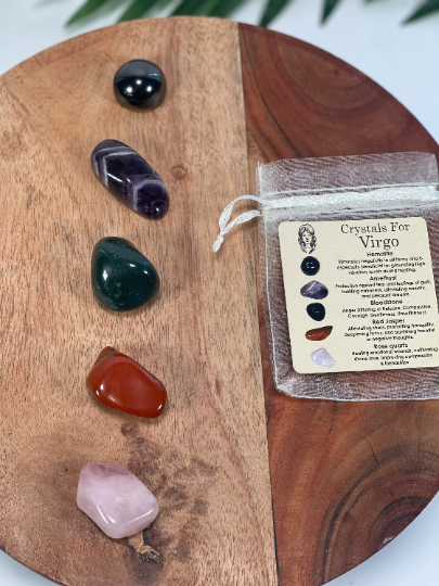 CaNatureLover - Vendita all'ingrosso Pietra/cristallo spirituale - Set cristalli VIRGO, set di 5 cristalli ZODIAC HOROSCO5