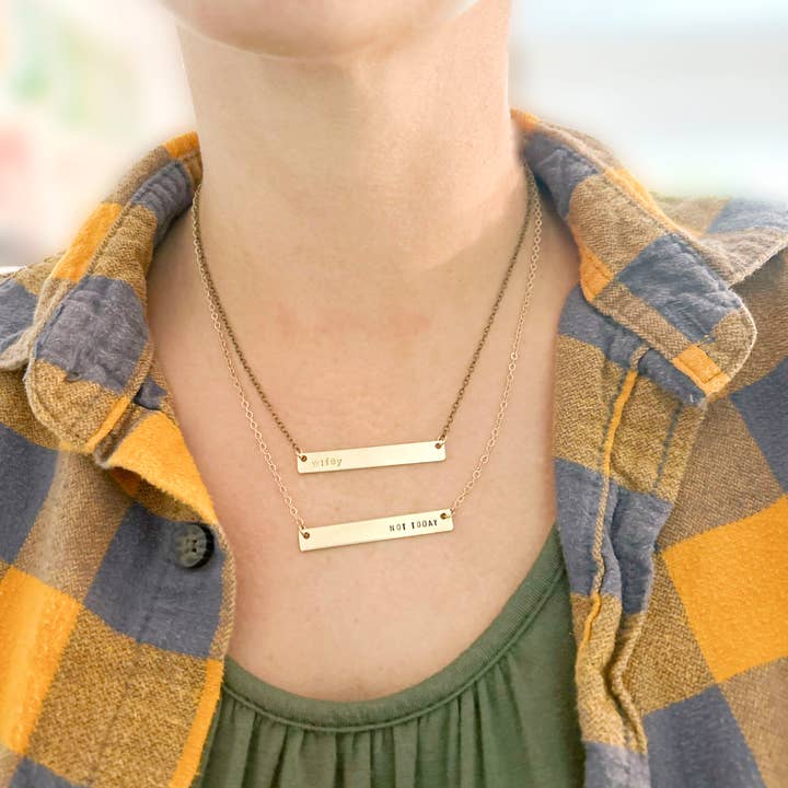 Grey Theory Mill - Wholesale Pendant/charm necklace - Custom Stamped Bar Necklace – Personalized Jewelry Gift 4