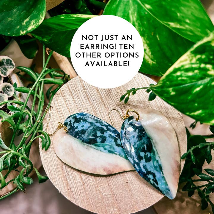 Variegated Scindapsus Exotica Plant Earring, Jewelry, Decor for wholesale by hethr