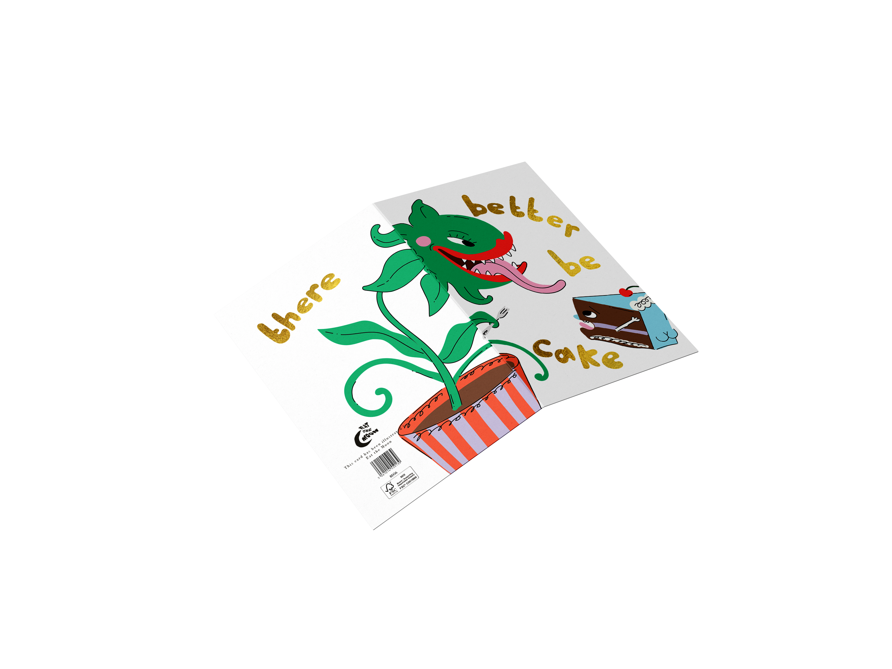 Eat the Moon | Greeting cards and stationery – wholesale Födelsedagskort – Det är bäst att det finns tårta - födelsedagskort (guldfolie-finish)1