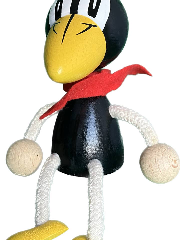 Wooden Sitting Toy - Christmas Raven - Handcrafted for wholesale by Toywood