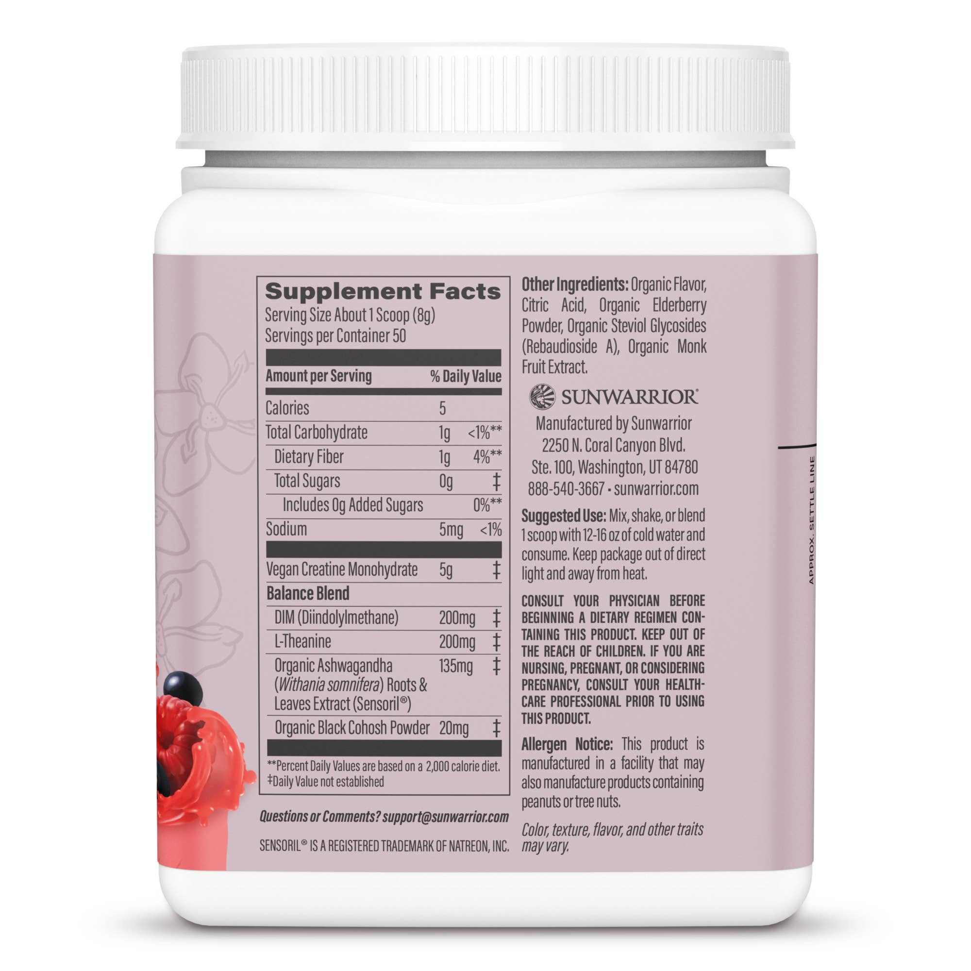 Sunwarrior - Wholesale Powdered Health Drink - Raspberry Elderberry Creatine Drink Powder For Her1