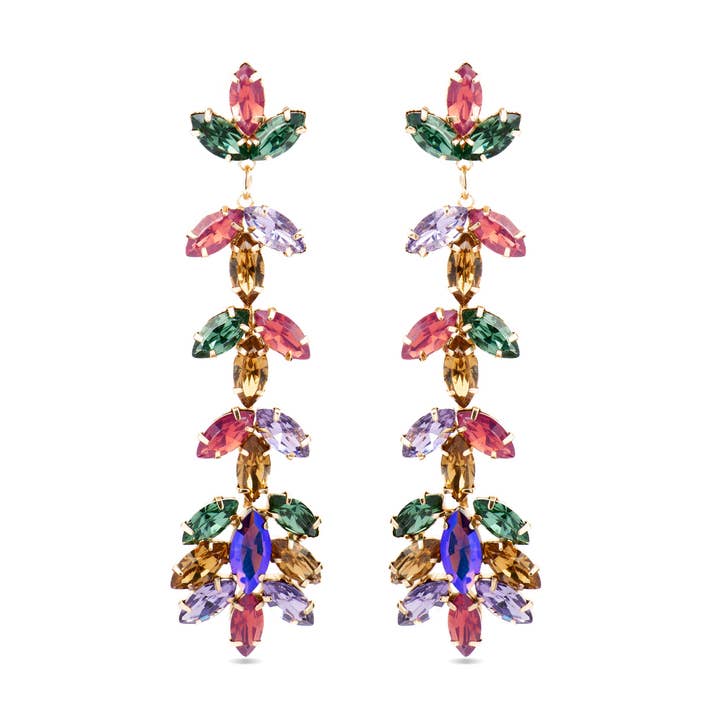 Luxenter - Wholesale Dangle Earrings - Pendientes con Cristal Multicolor acabado oro 18k - Durblai0