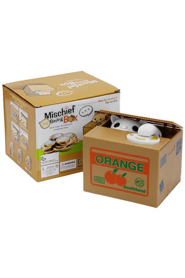 AS SHOWN Lucky Cat Mischief Money Stealing Coin Piggy Bank for wholesale on Faire2