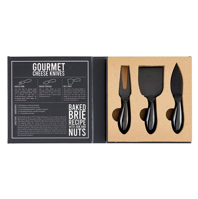 Santa Barbara Design Studio by Creative Brands - Wholesale Cheese Spreader - Matte Black Cheese Knives Book Box3
