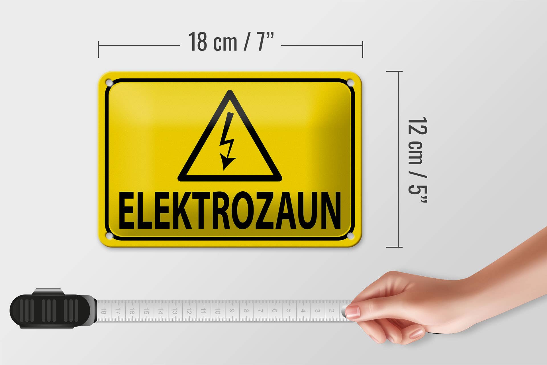 Femer - Wholesale Sign - Tin sign note 18x12cm electric fence caution3