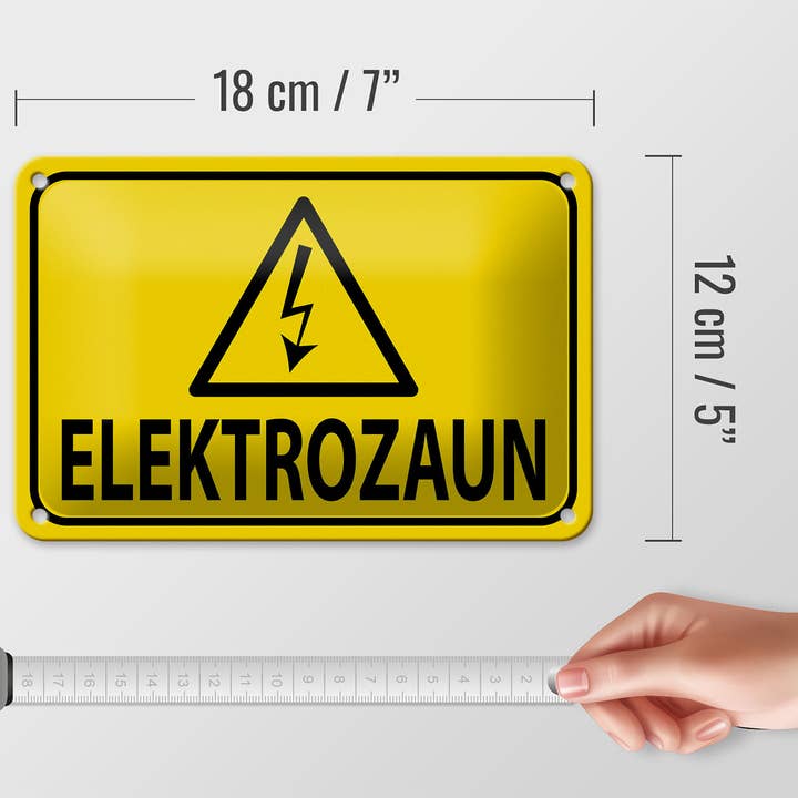 Femer - Wholesale Sign - Tin sign note 18x12cm electric fence caution3