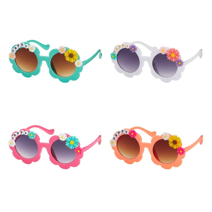K6781-NEW- Kids - Happy Flower Sunglass for wholesale by Blue Gem Sunglasses Inc
