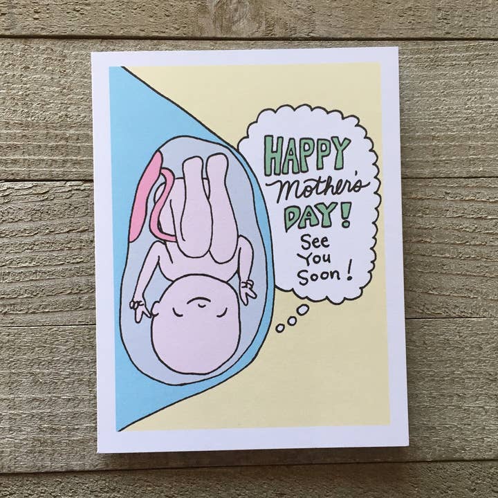 Biglietto prenatale per la festa della mamma per la vendita all'ingrosso da parte di Ink Delights