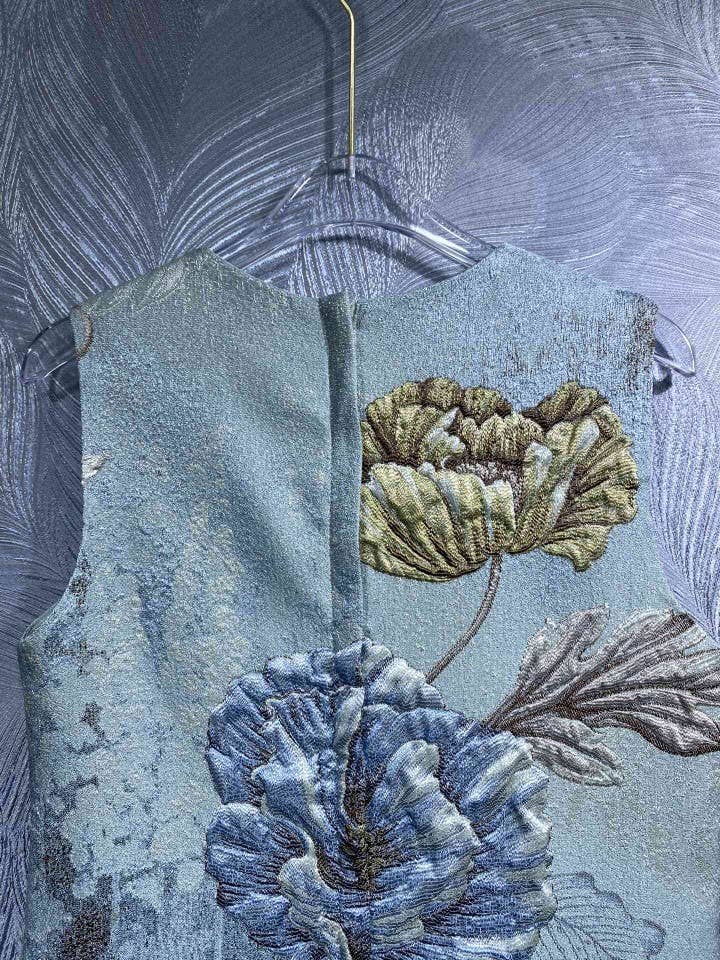 Productseeker - Wholesale Dress - Women's - DR940Y Summer Round Neck Hand-Beaded Floral Vest Dress6