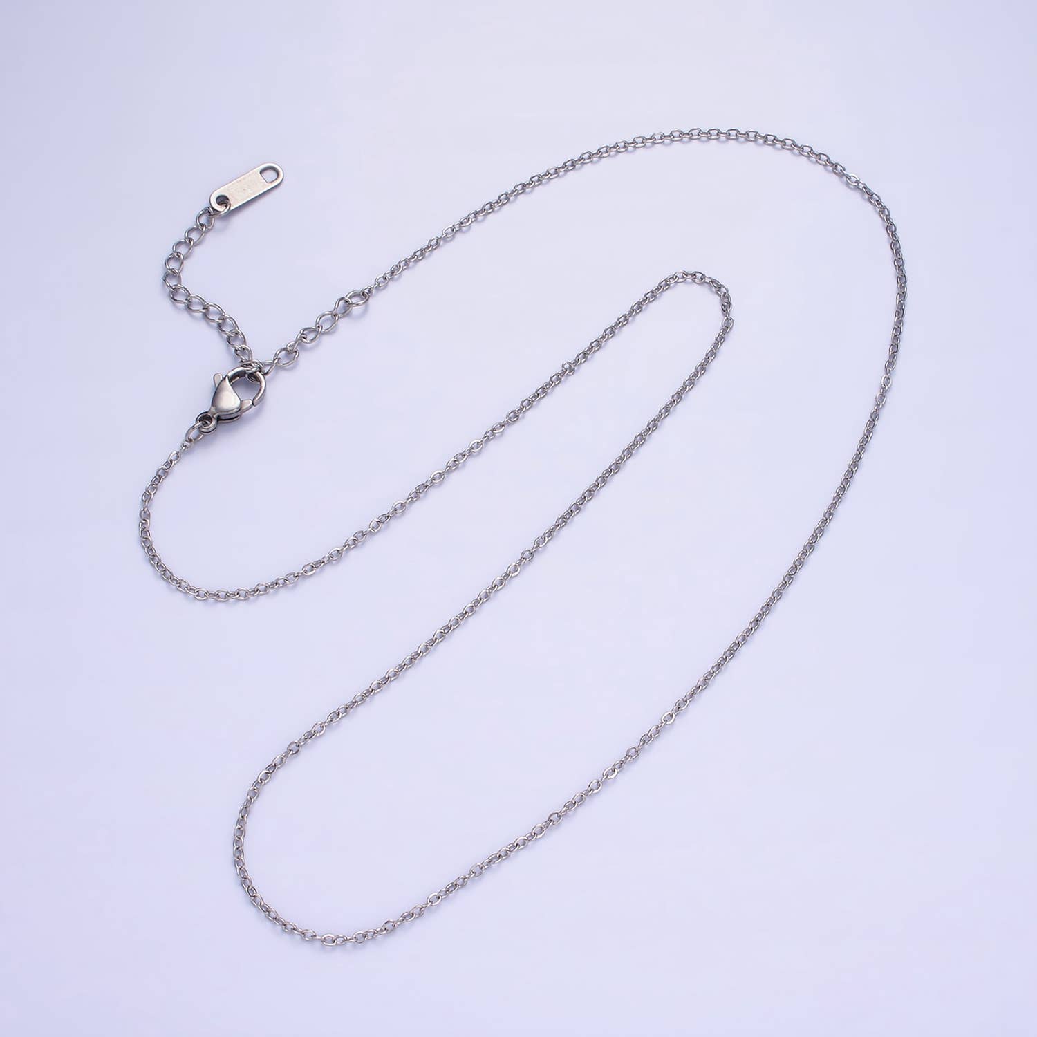 Aim Eternal - Wholesale Link & Chain Necklace - Stainless Steel 1.2mm Cable Chain 18 Inch Necklace Extender1