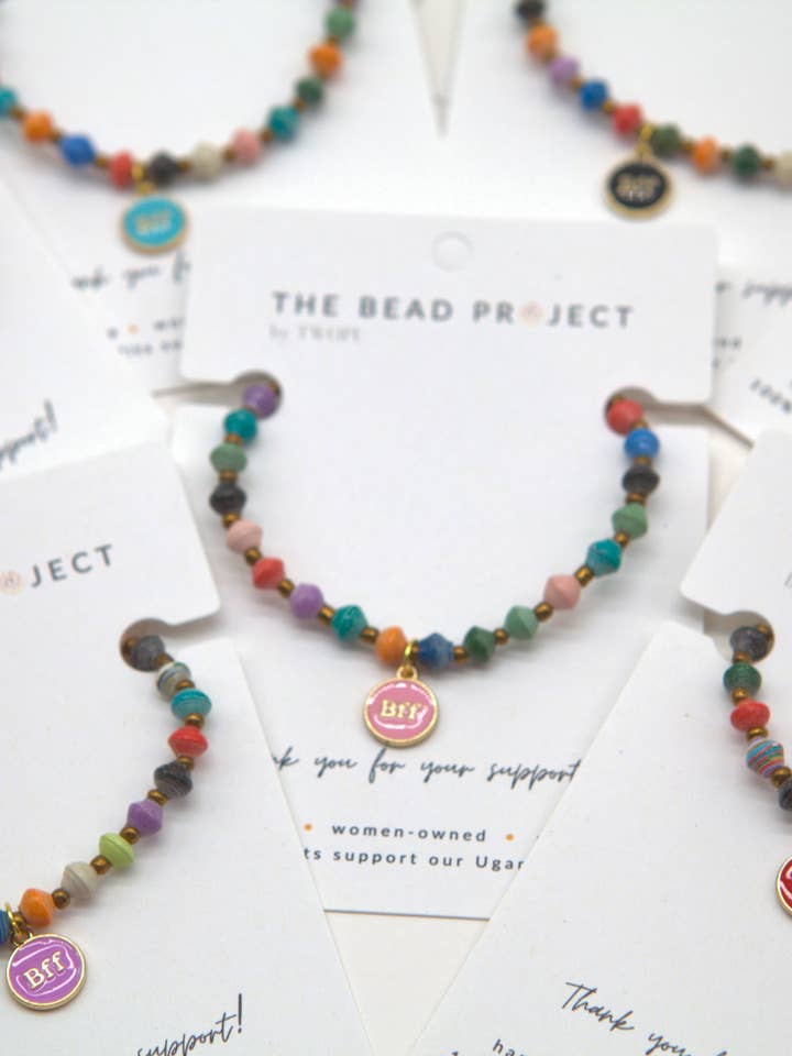 BFF Stretchy Charm Bracelet for Valentine's Day for wholesale by The Bead Project by TWOPU