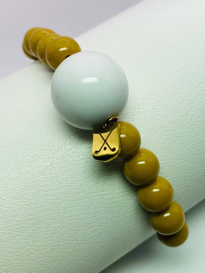 Golf Stroke Counter Bracelet - LATTE - Light Brown for wholesale by The Klow Golf Company