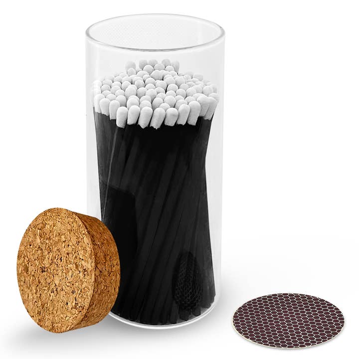 Thankful Greetings - Wholesale Matches - 4" Matches in Large Chic Cork Top Jar - Color(s) of Choice17