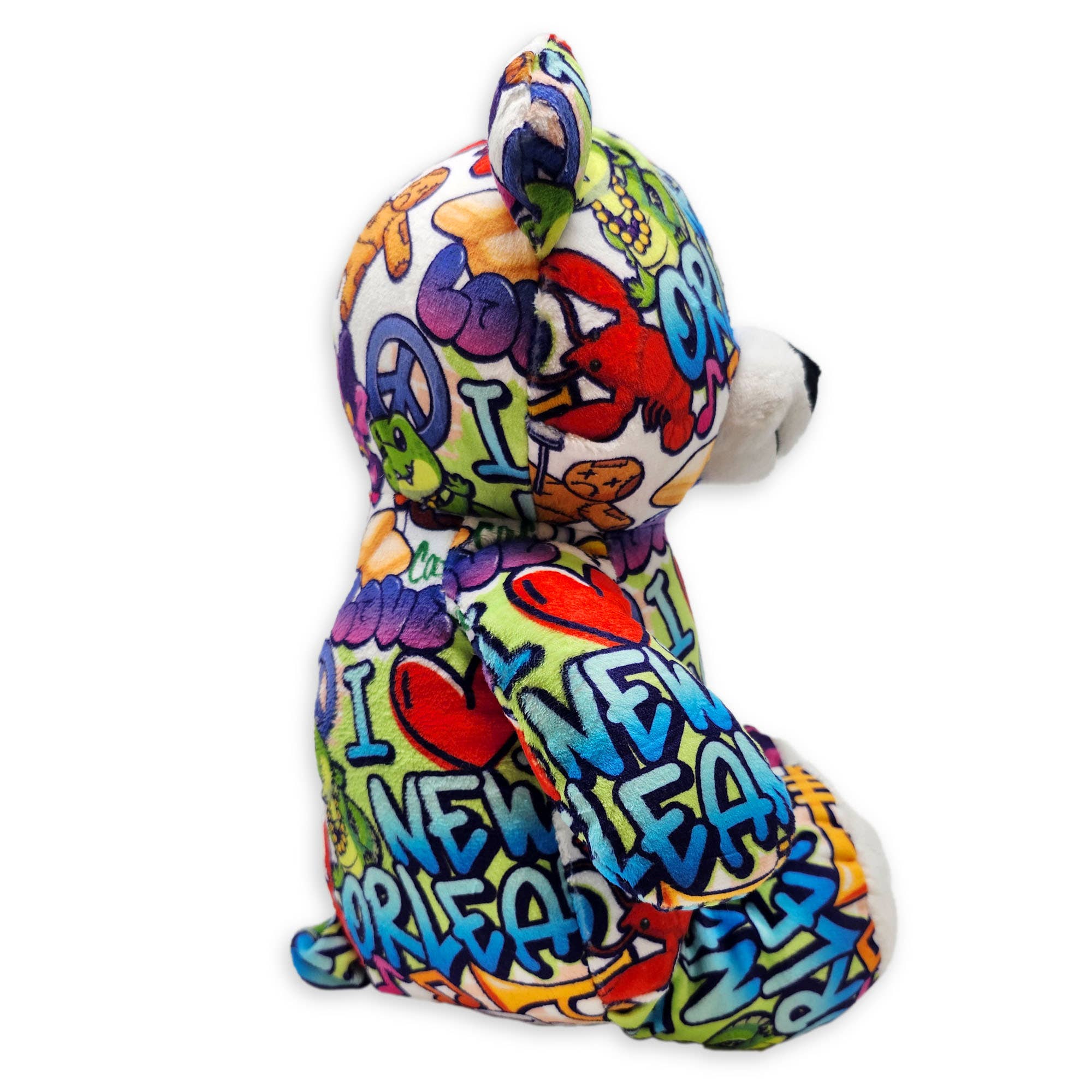 Plushology® by RGU - Wholesale Stuffed/Plush Toy - Kids & Baby - 10" New Orleans Graffiti Teddy Bear • Eco2