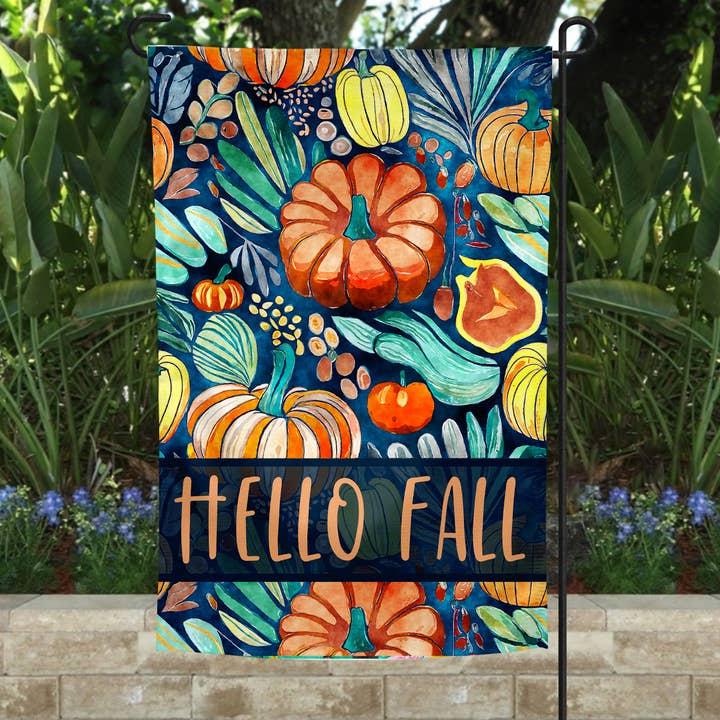 The Spotted Zebras - Wholesale Flag - Garden Flag - Hello Fall Pumpkins Decor