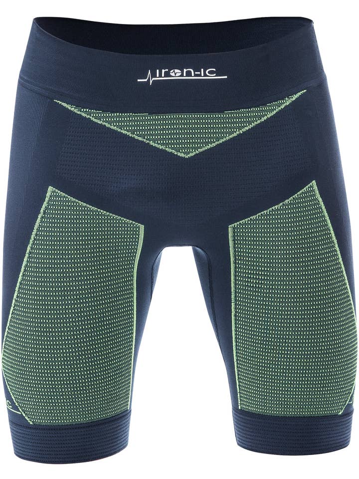 MAN hardloopbroek IRON-IC 6.0 blauw/geel voor wholesale door Iron-Ic