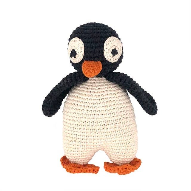 Peluche pingüino Olivia, algodón orgánico tejido a mano para venta al por mayor de Luna-Leena - handmade in Nepal