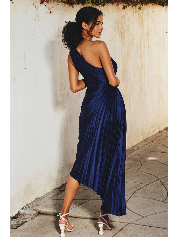 Dress Forum - Wholesale Dress - Women's - Olympia Asymmetrical Pleated Maxi Dress (1)38