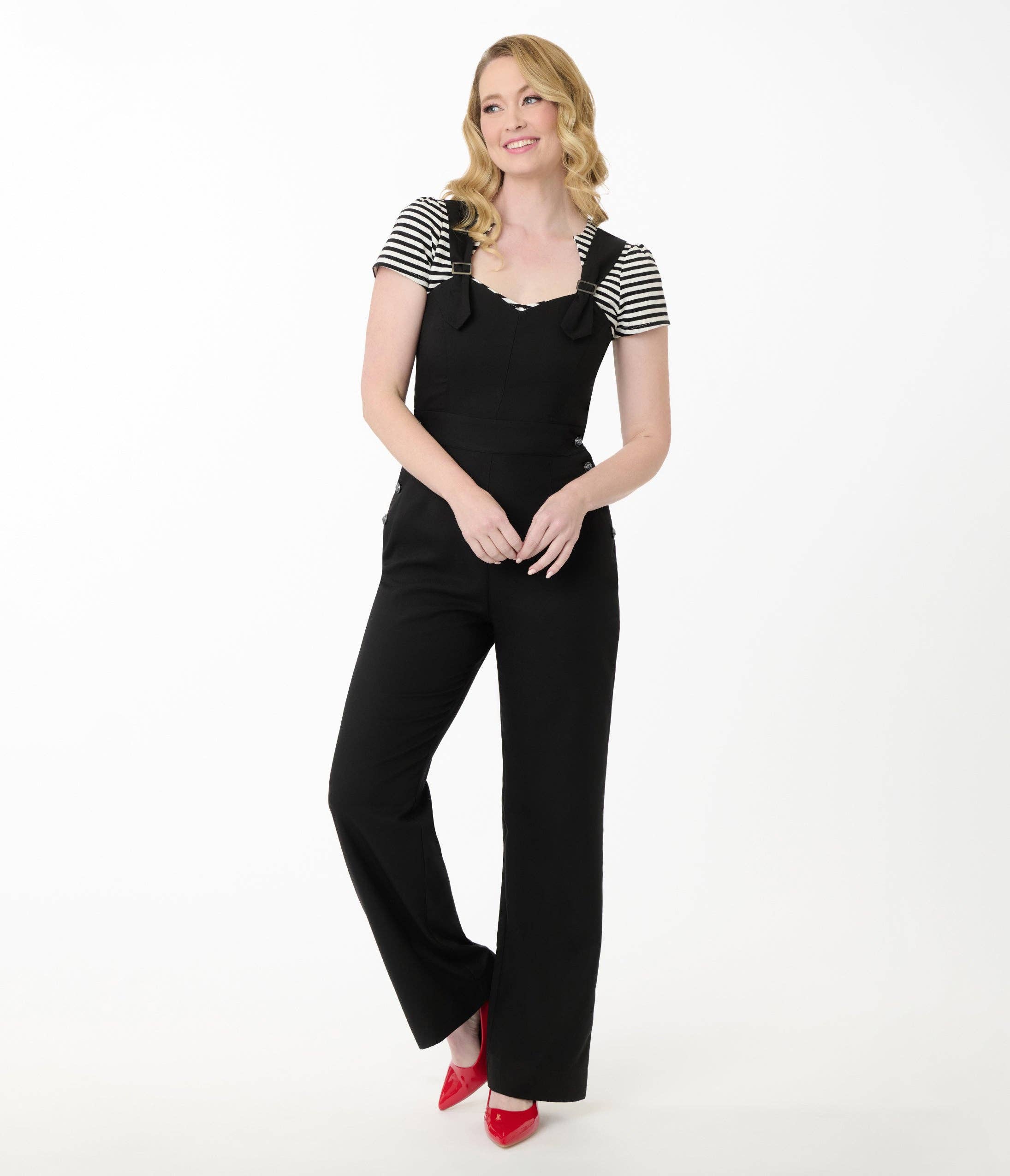 Unique Vintage - Wholesale Jumpsuit - Women's - Unique Vintage Black & Silver Sedgewick Jumpsuit0