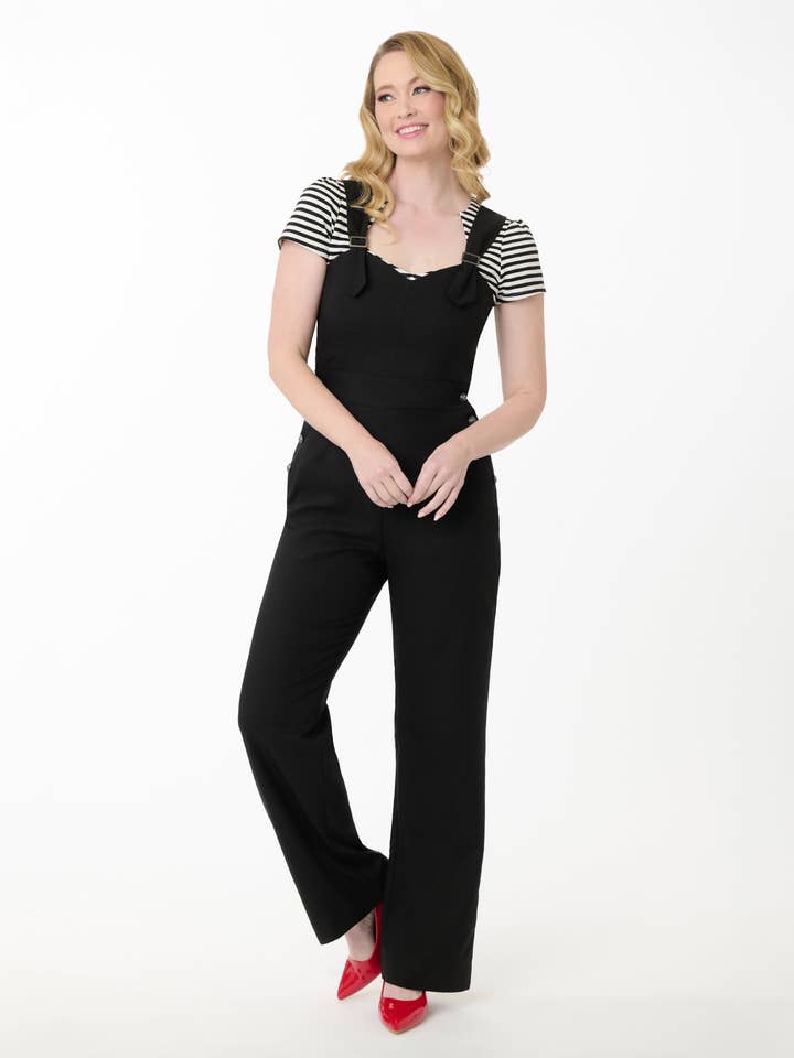 Unique Vintage - Venta al por mayor Peto - Mujer - Mono Sedgewick Negro y Plateado de Unique Vintage0