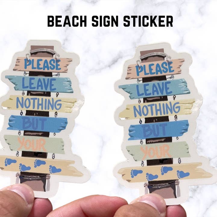Beach Sign Sticker for wholesale by Quinnie’s Corner