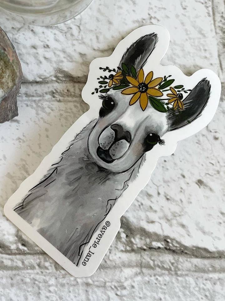 Llama Sticker for wholesale by Averie Lane