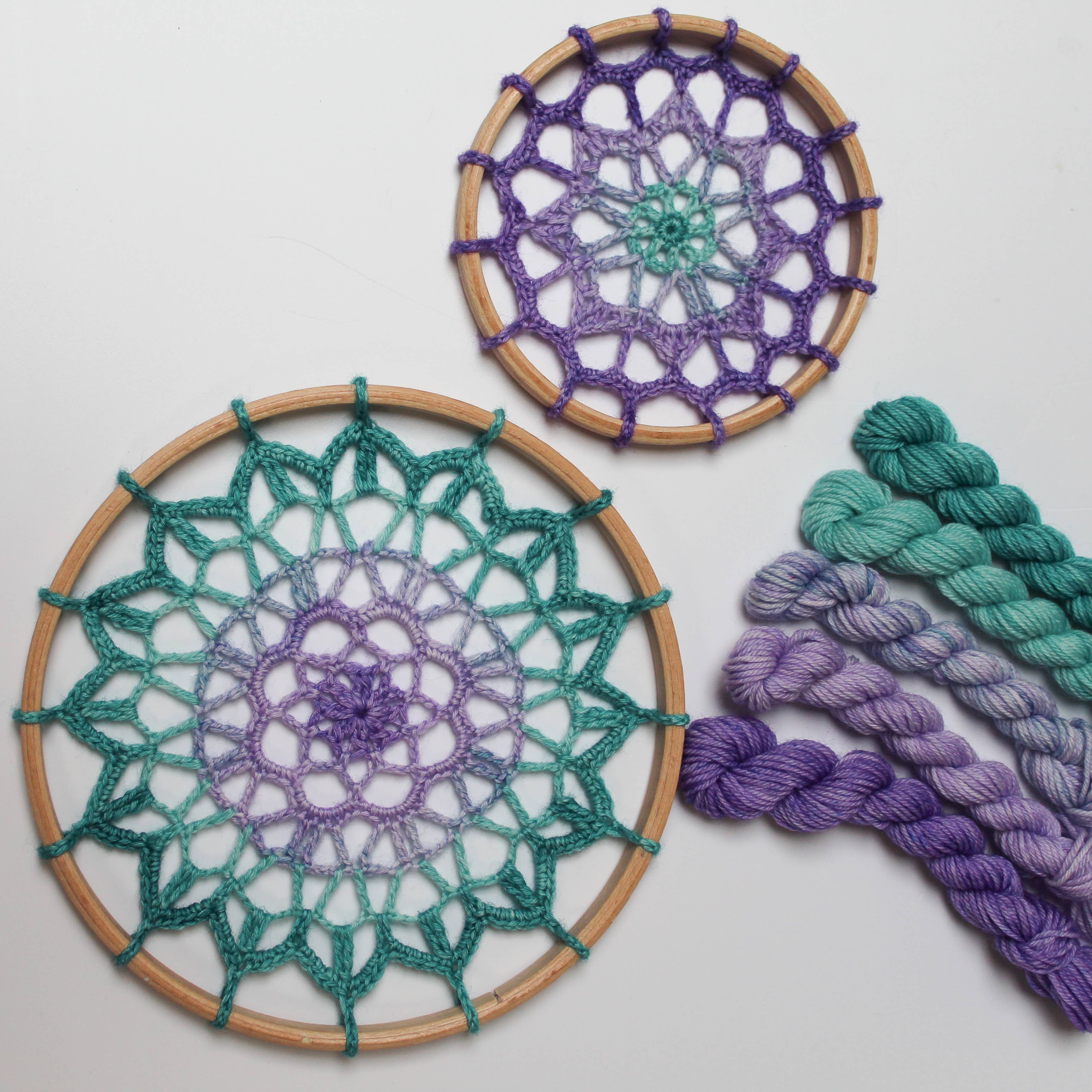 Pineapple Fibre Art – wholesale DIY craft kit – SAMPLE - Gin and Tonic Crochet Mandala1