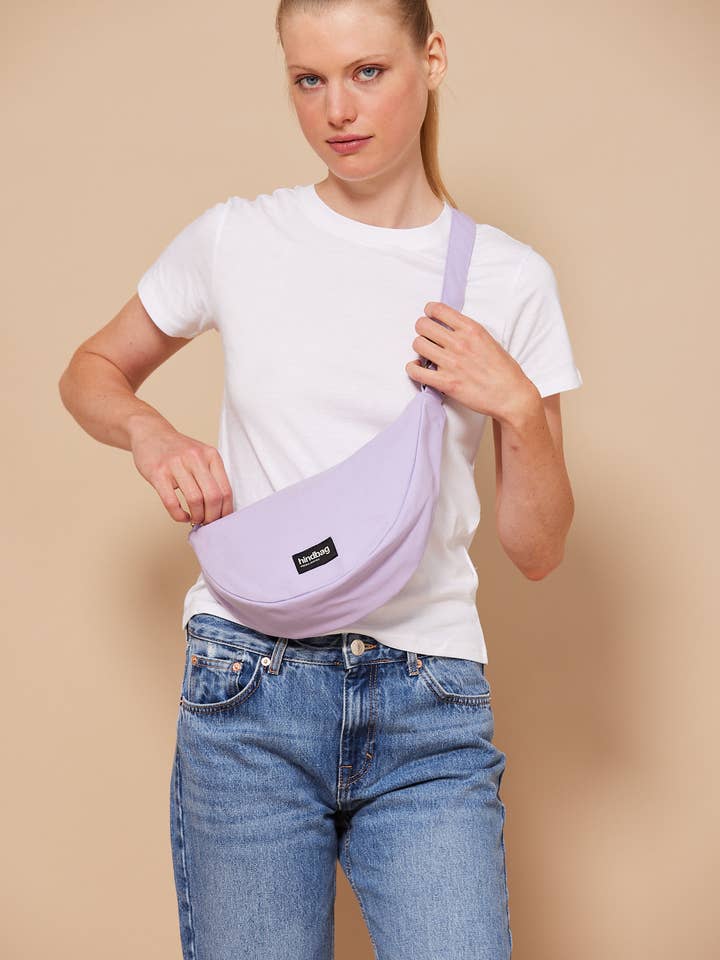 Saco meia-lua Andrea Lilás por atacado de Hindbag