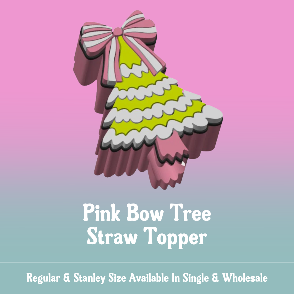 Small Biz Shipping Co - Wholesale Drinking Straw - Pink Bow Tree0