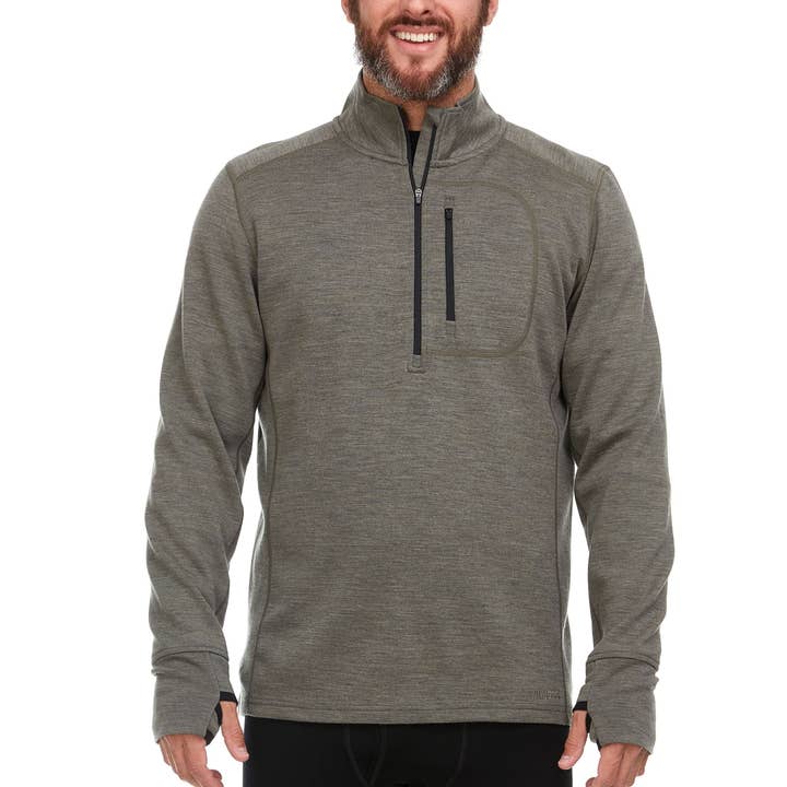 Heavyweight - Men's Wool 1/4 Zip Wilderness for wholesale by Minus33 Merino Wool