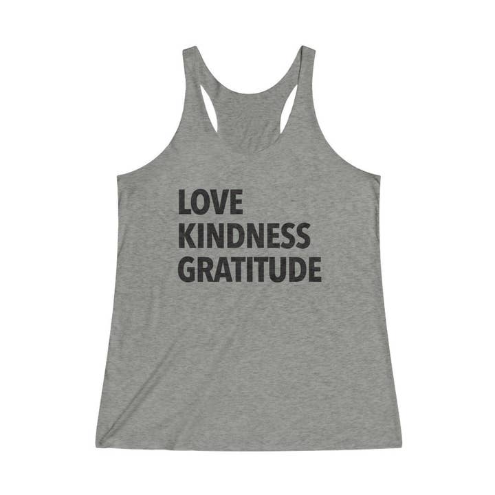 Regata feminina Love, Kindness, Gratitude por atacado de Better Planet Studio