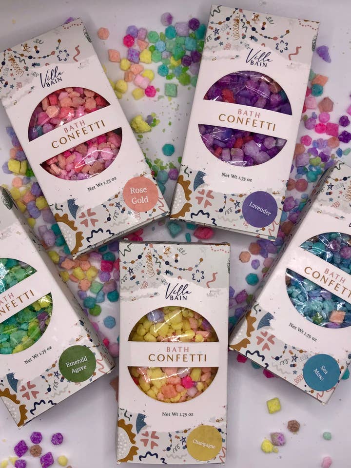 Confettis de bain à la lavande pour la vente par Villa Bain