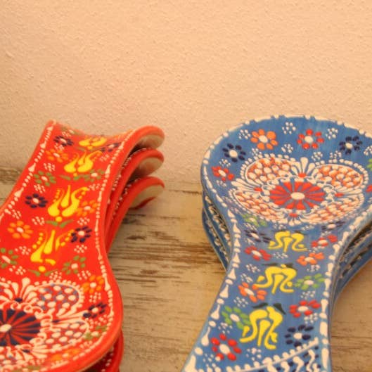 Mediterranean Collection - Vendita all'ingrosso Poggiamestolo - Cucchiai Poggiacucchiaio in Ceramica Messicana - Confezione Minima di 10 Pezzi1