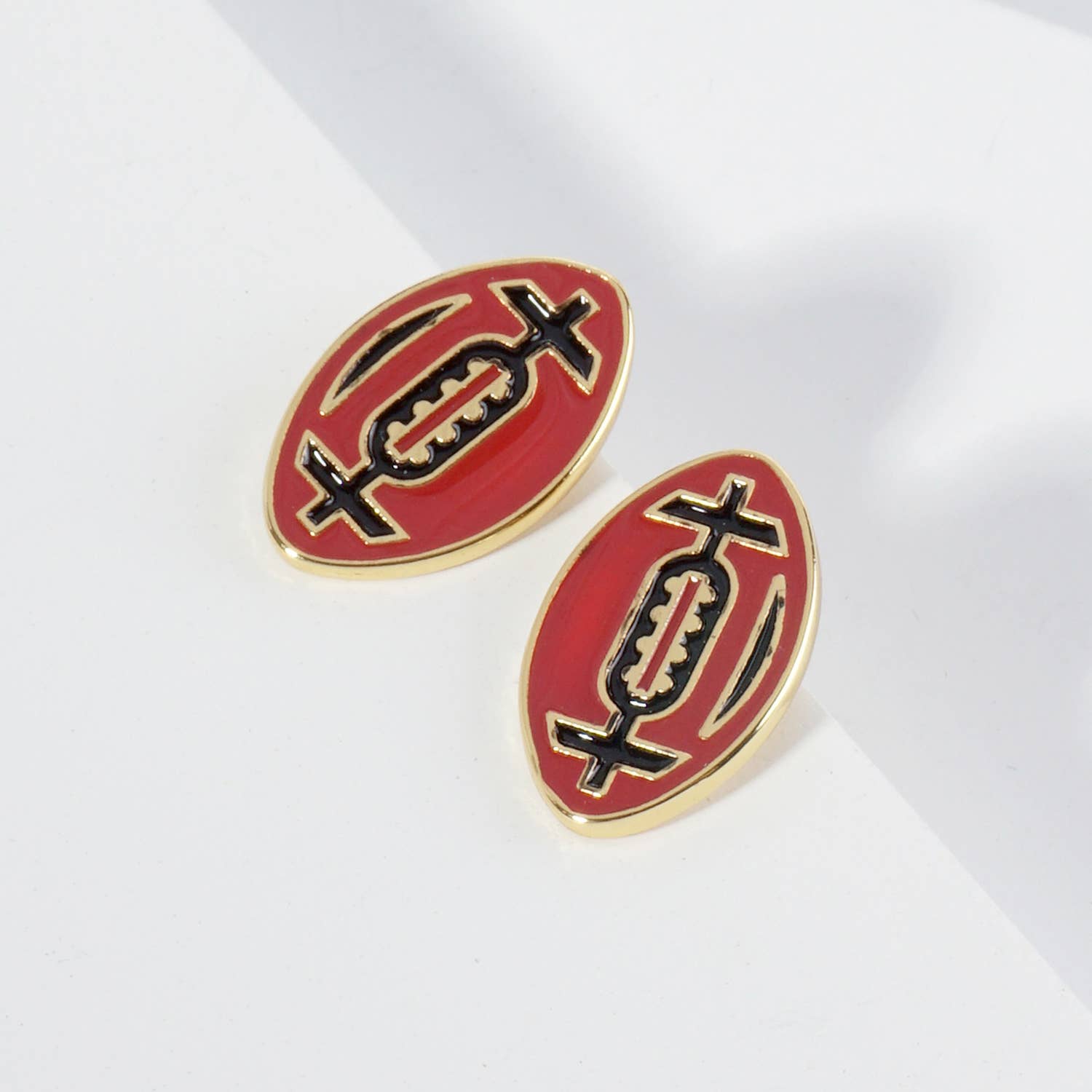 Lou & Co - Wholesale Stud/Post Earrings - Enamel Football Stud Earrings19