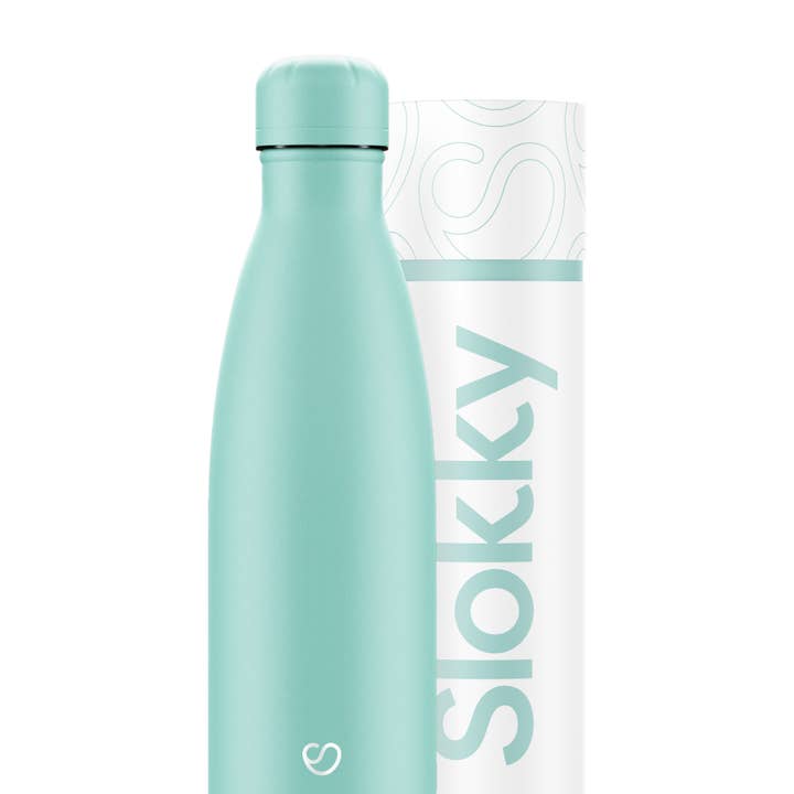 Pastellgrüne Thermosflasche mit Deckel – 500 ml für den Großhandel von Slokky